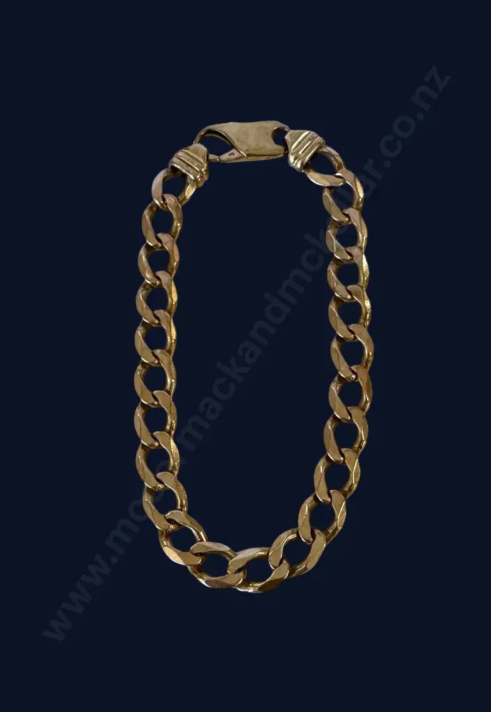 9ct Gold Belcher Link Bracelet, L18cm, TW 20.8gms Image 1++