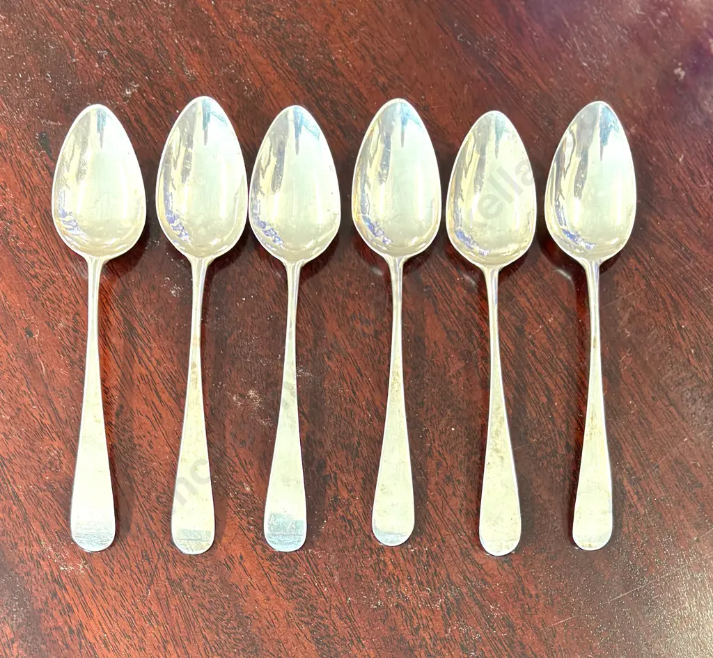 Set of Six Sterling Silver Teaspoons TW58gms Image 1++