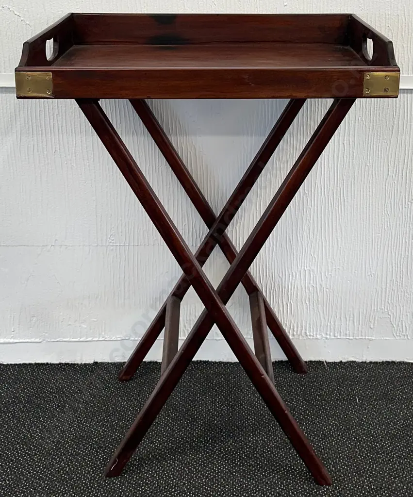 Mahogany Brass Bound Butlers Tray, L65xW45xH90cm r Image 1++
