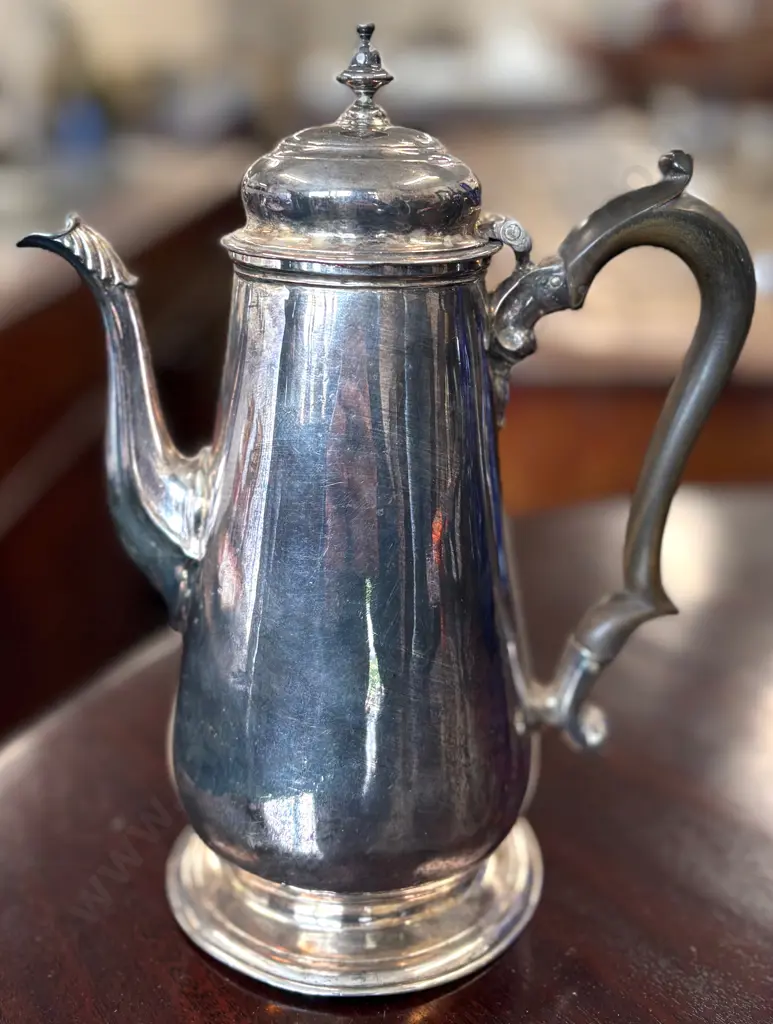 Sterling Silver and Ebony Handled Coffee Pot TW608gms Image 1++
