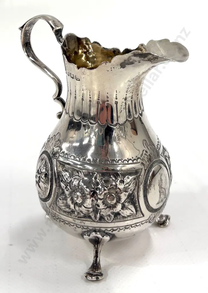 Sterling Silver Footed Creamer TW82gms Image 1++