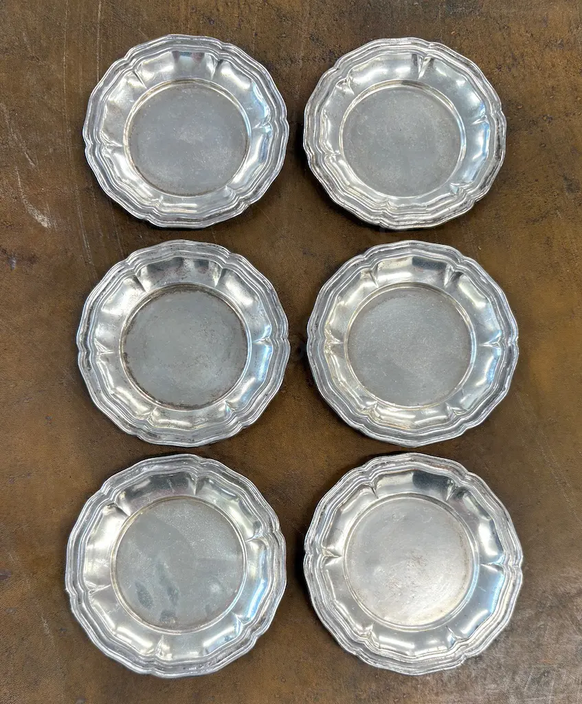 Peruvian Sterling Silver .925 Set of Six Dishes TW132gms Image 1++