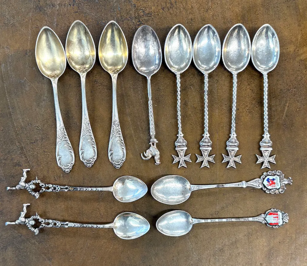 800 Silver assorted Teaspoons, 137gm Image 1++
