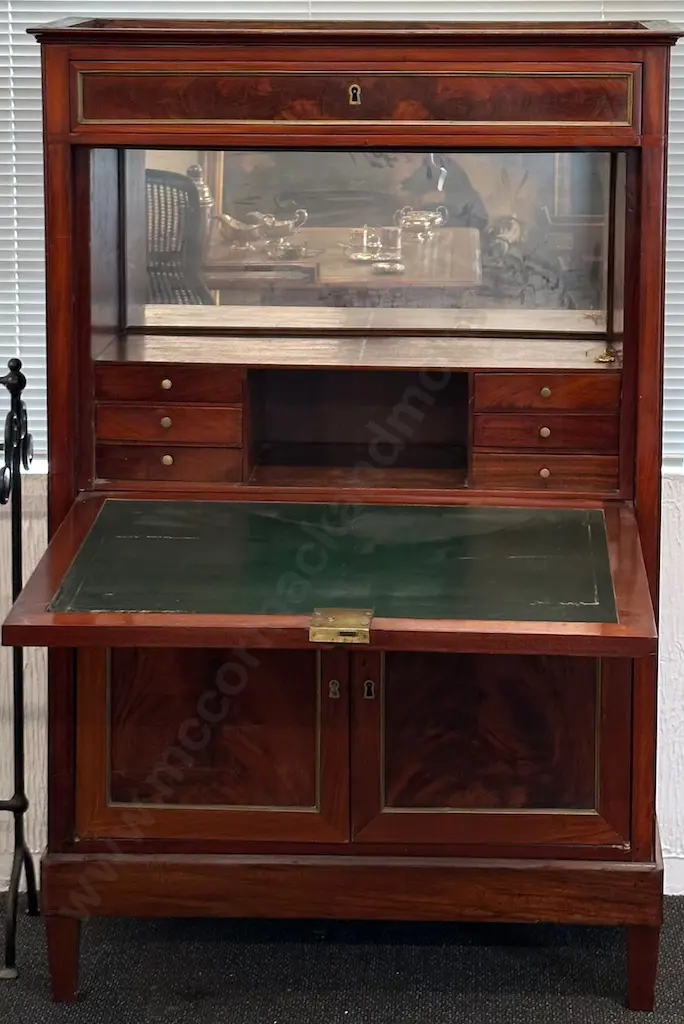 Mahogany Fall Front Secretaire Desk with Fitted Interior H149 W96 D39cm Image 1++