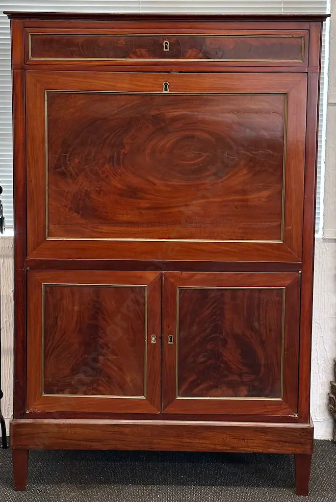 Mahogany Fall Front Secretaire Desk with Fitted Interior H149 W96 D39cm Image 1++