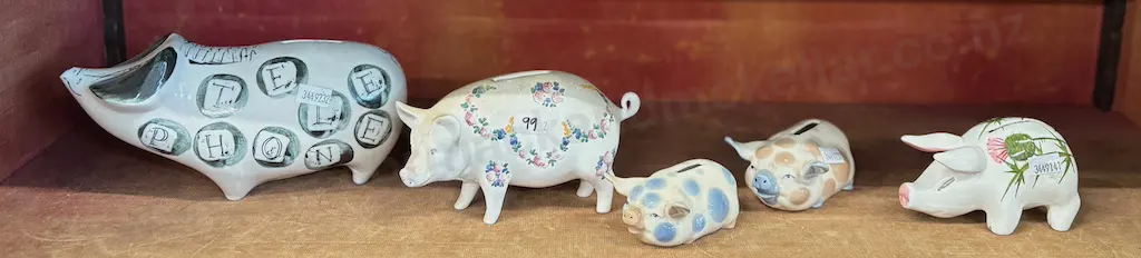 Assorted Ceramic Piggy Banks (5) Image 1++