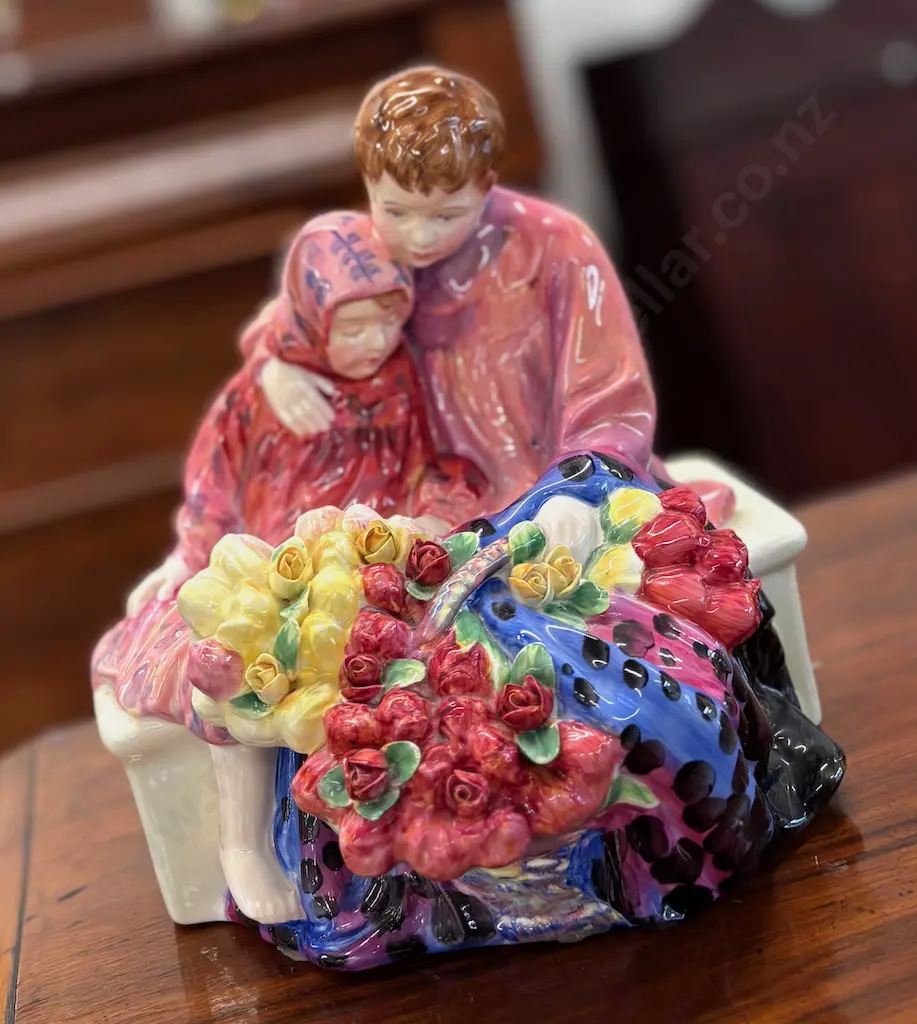 Royal Doulton Flower Sellers Children signed H21cm Image 1++