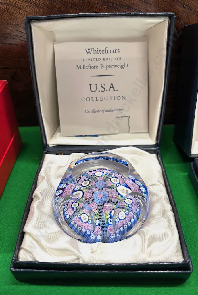 Boxed Whitefriars Lead Crystal Paperweight - Ltd Edition 17/100 Millefiore Liberty Bell Image 1++