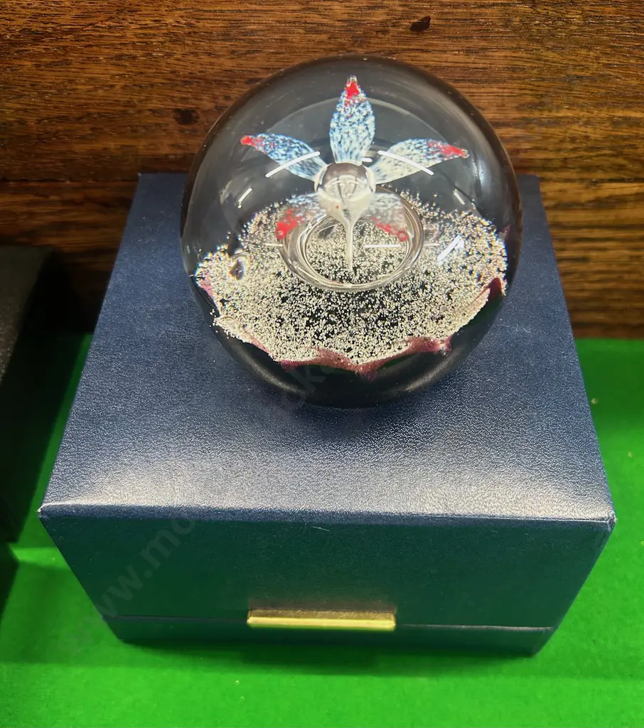 Boxed Caithness Scotland Floral Paperweight Image 1++