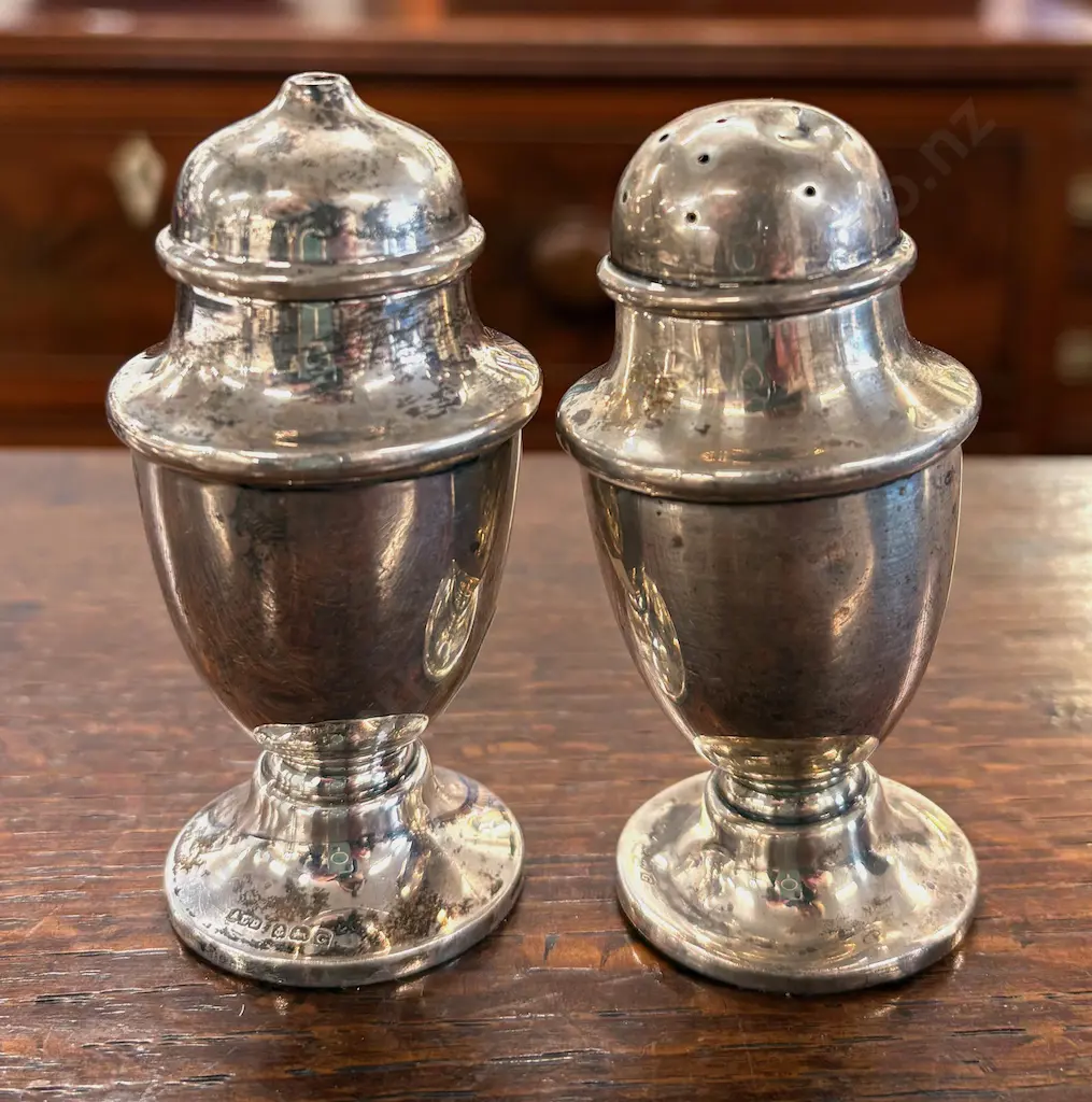 Sterling Silver Pepper and Salt H8cm, TW63gms Image 1++