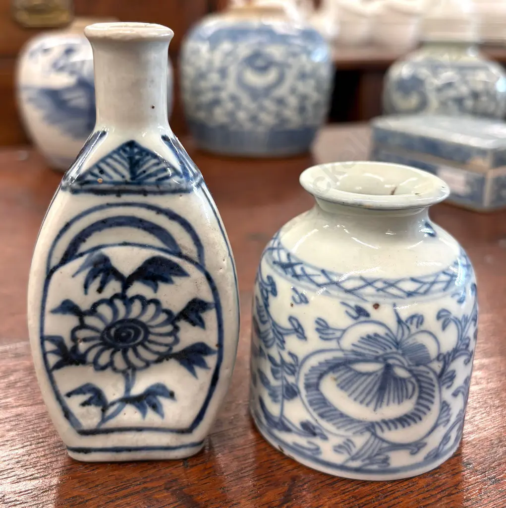Two Chinese blue and White Porcelain Vases, H10, 7cm Image 1++