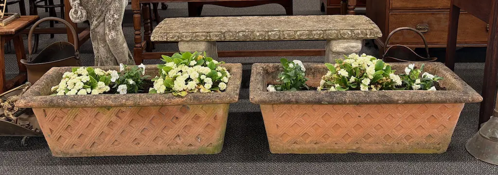 Two Italian Terracotta Planters, made in Impruneta, Tuscany H30xL93xD42cm Image 1++