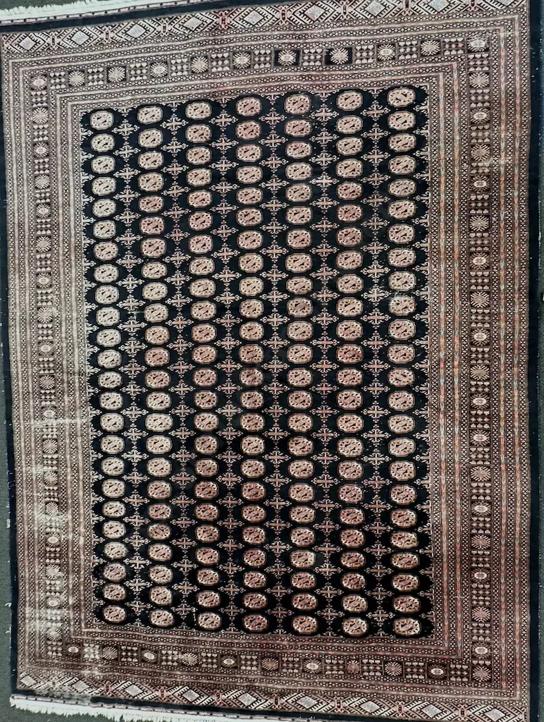 Afghan Persian Rug in Black and Brown Tones, 366x277cm Image 1++
