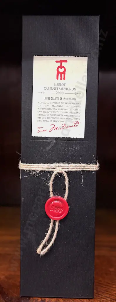 Tom McDonald Merlot Cabernet Sauvignon 2000 (Ltd to 12,420 bottles) Image 1++