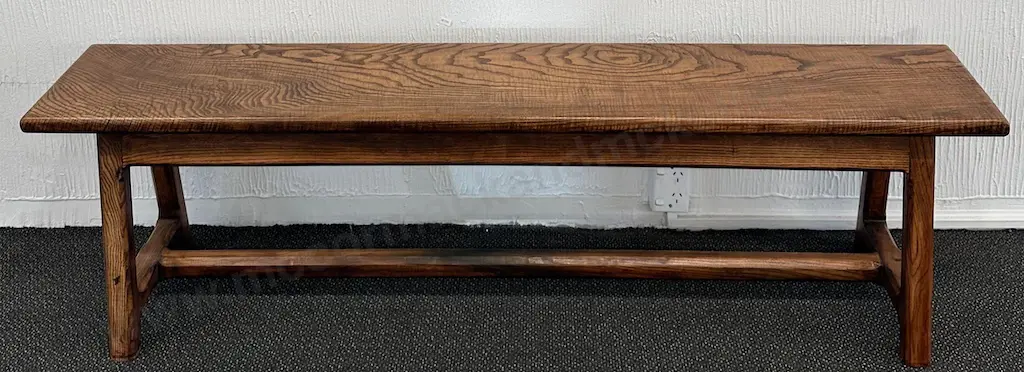 Ash Bench Seat with Refectory Base, L160xW30xH40cm Image 1++