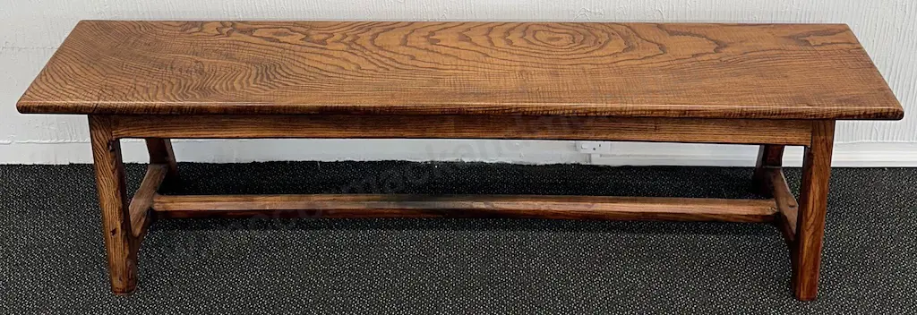 Ash Bench Seat with Refectory Base, L160xW30xH40cm Image 1++