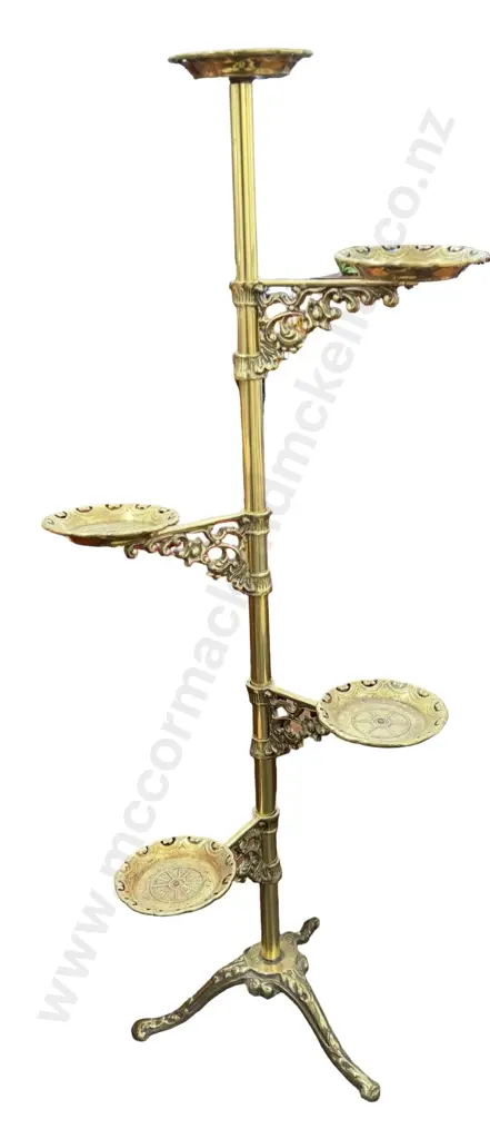 Ornate Brass Plant Stand H138cm Image 1++