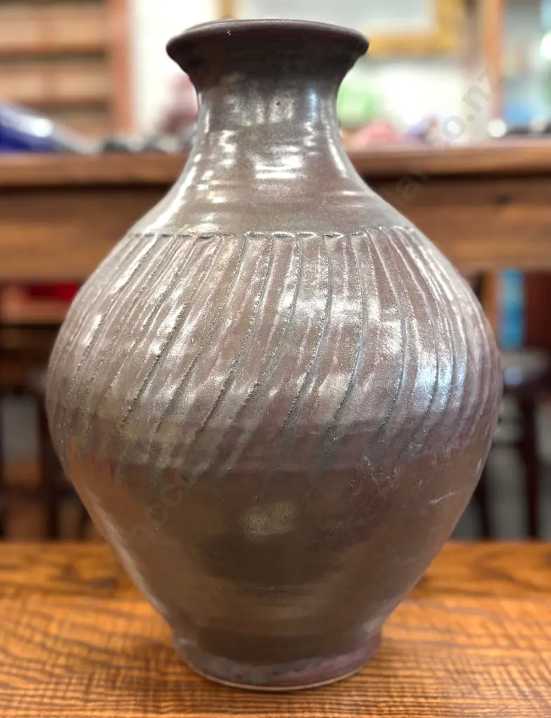 Peter Gibbs NZ Stoneware Vase, 38cm Image 1++