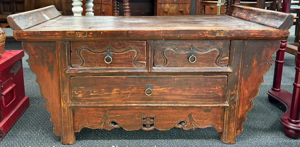 Eastern Style Three Drawer Altar Cabinet L105xD45xH54cm Image 1++