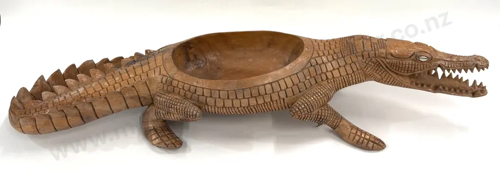 Papua New Guinea Carved Wooden Crocodile L108xD26cm Image 1++