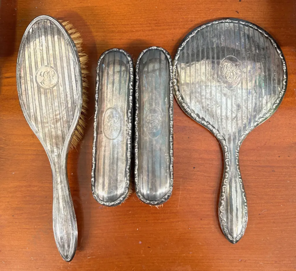 Sterling Silver Dressing Table Set Image 1++