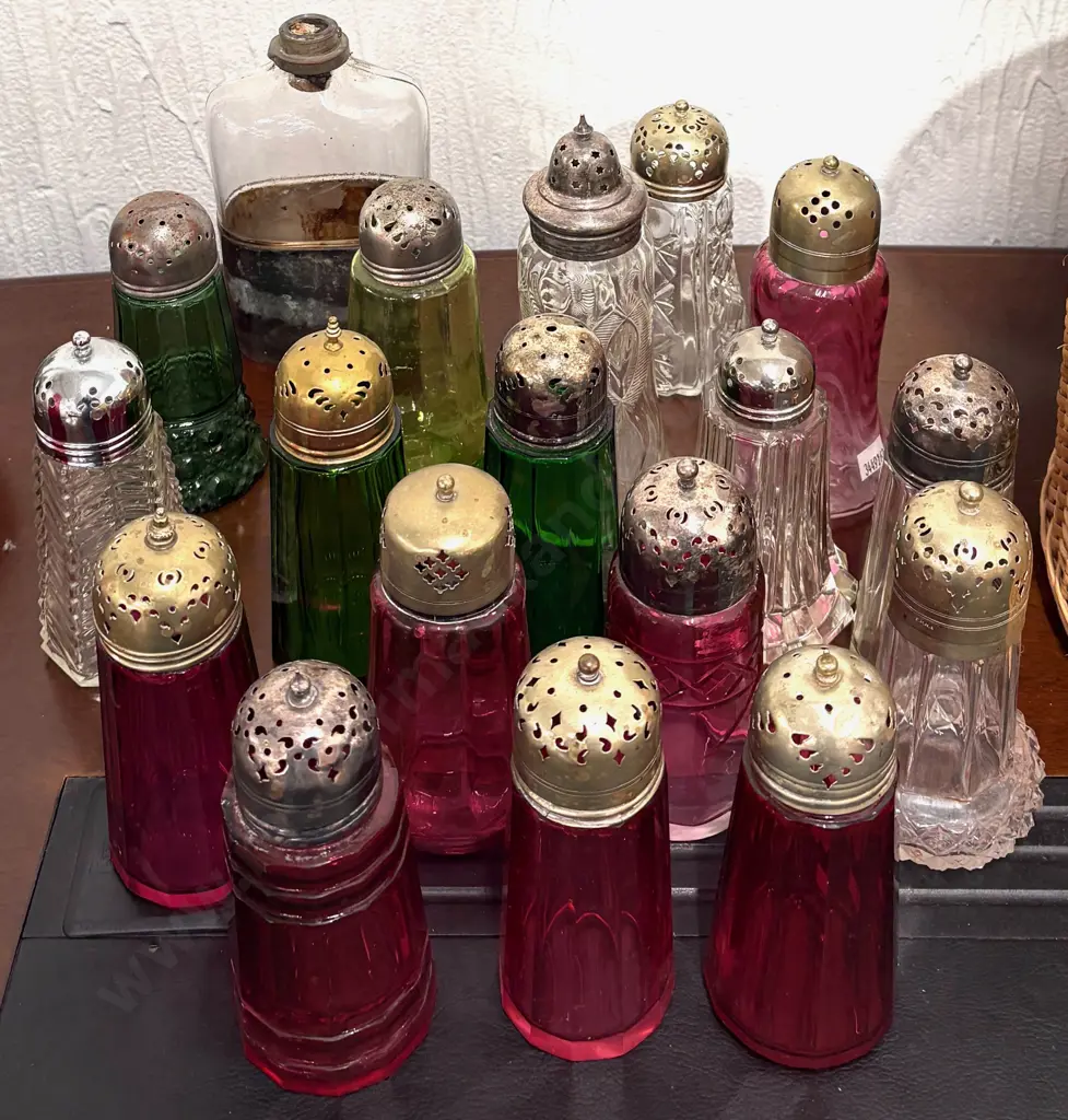 Large Selection of Coloured Glass Sifters Image 1++