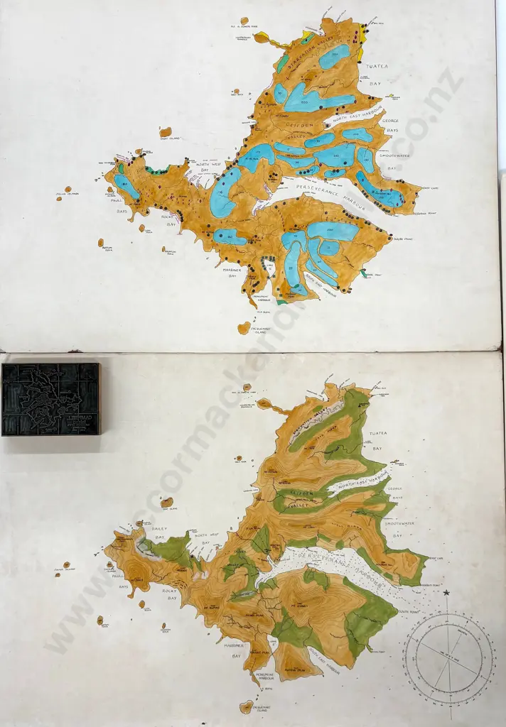 Campbell Island Maps and Stamp Image 1++