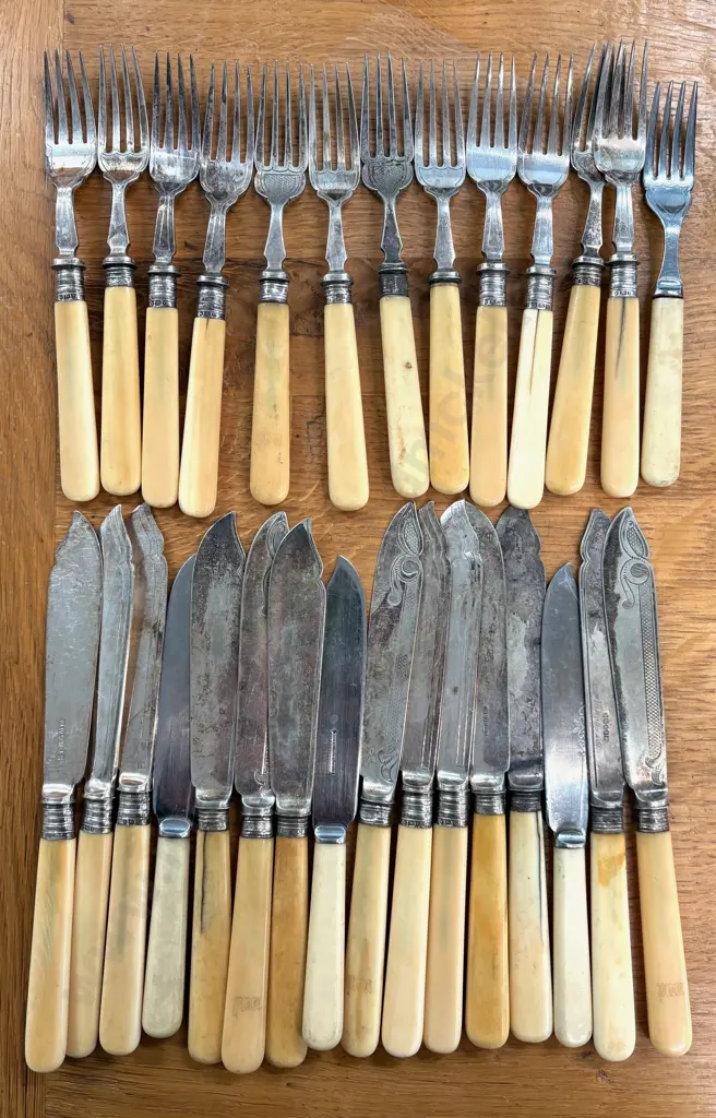 Quantity of Bone Handled Fish Knives & Forks  Image 1++