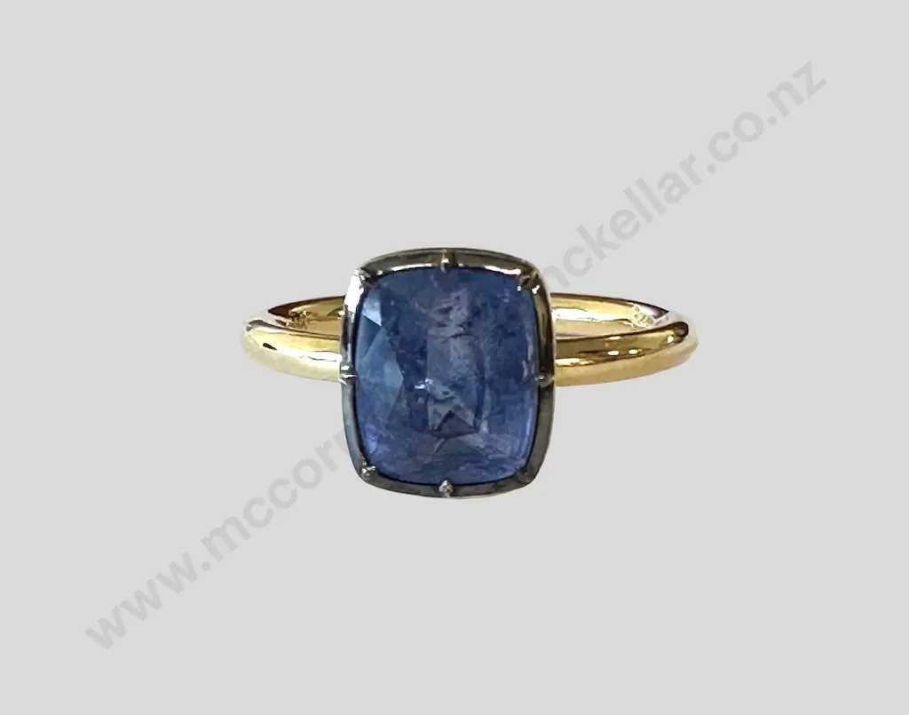 18ct Gold Sapphire Dress Ring, 4.32ct, Size P, Valuation $19,100.00 Image 1++