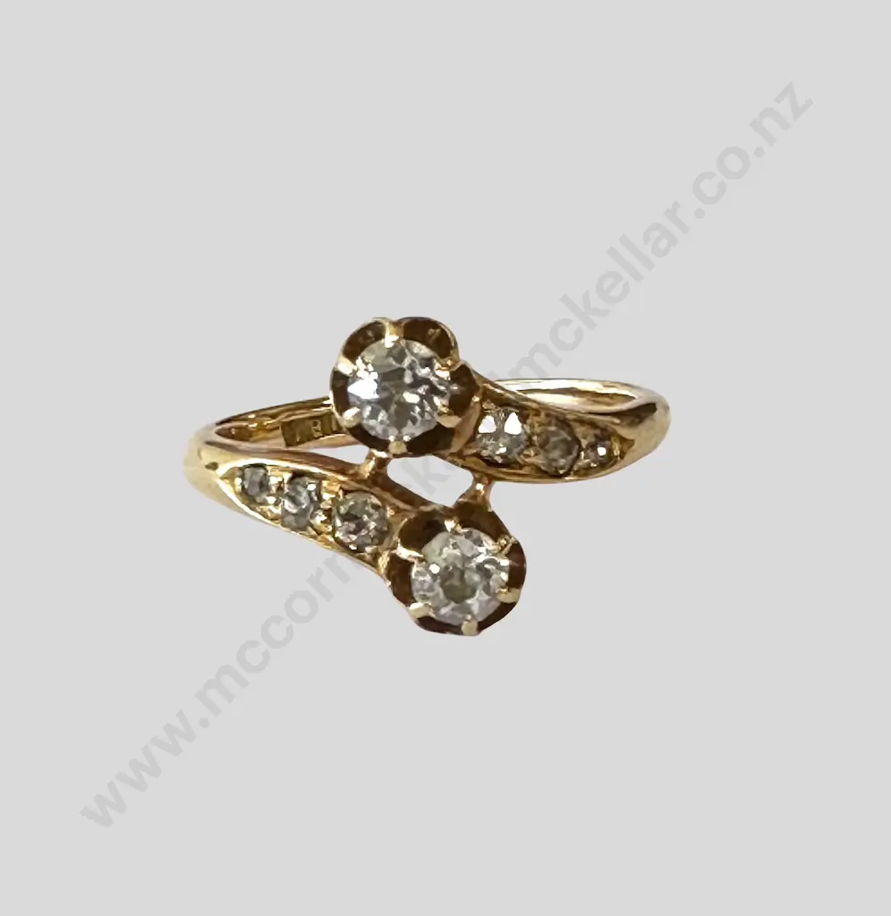 18ct Gold Diamond Ring C1900 TDW.8ct TW3.3g r Image 1++