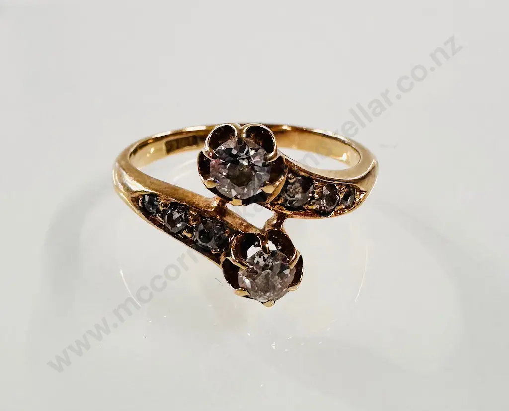 18ct Gold Diamond Ring C1900 TDW.8ct TW3.3g r Image 1++