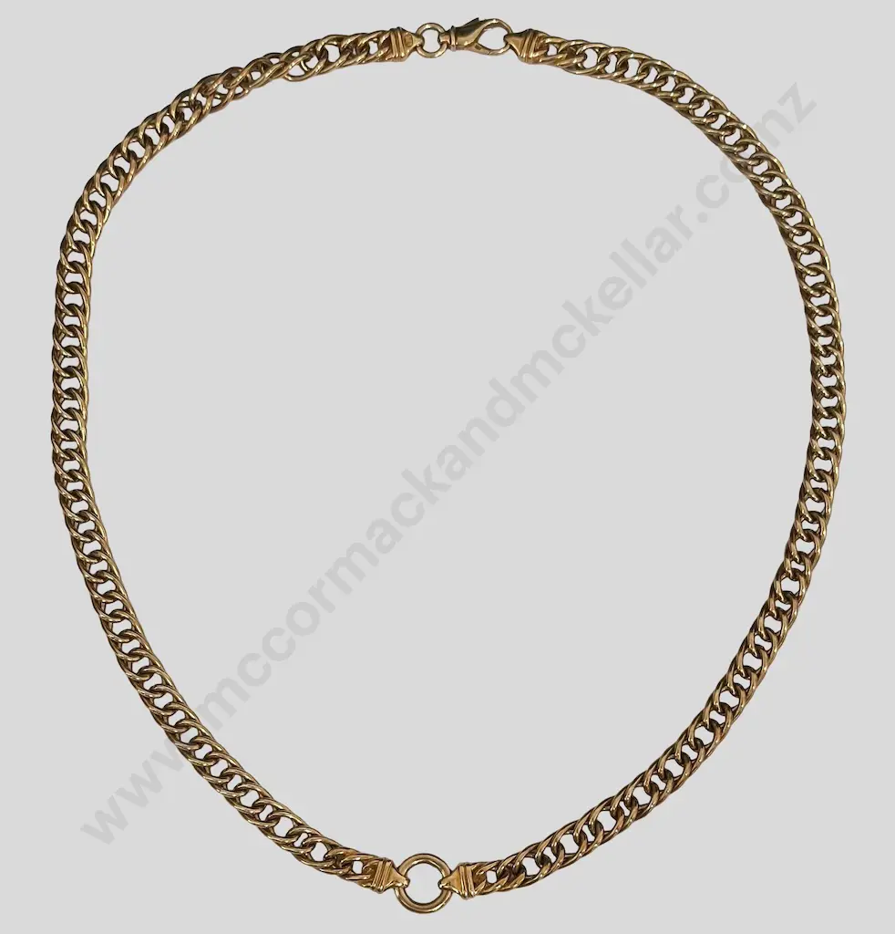 9ct Gold Curb Link Chain, L57cm TW76.5gms Image 1++