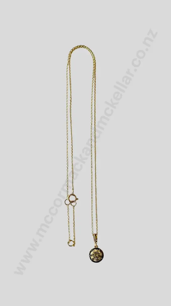 18ct Gold Diamond Solitaire Pendant and Chain, 1.08ct, L45cm, Valuation $13,400.00 Image 1++