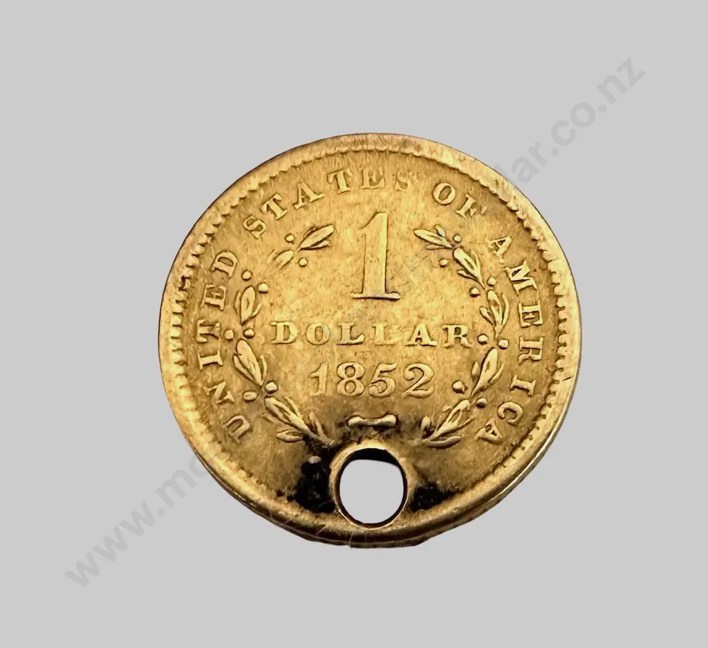 USA 1852 One Dollar Gold Coin, TW1.6gms Image 1++