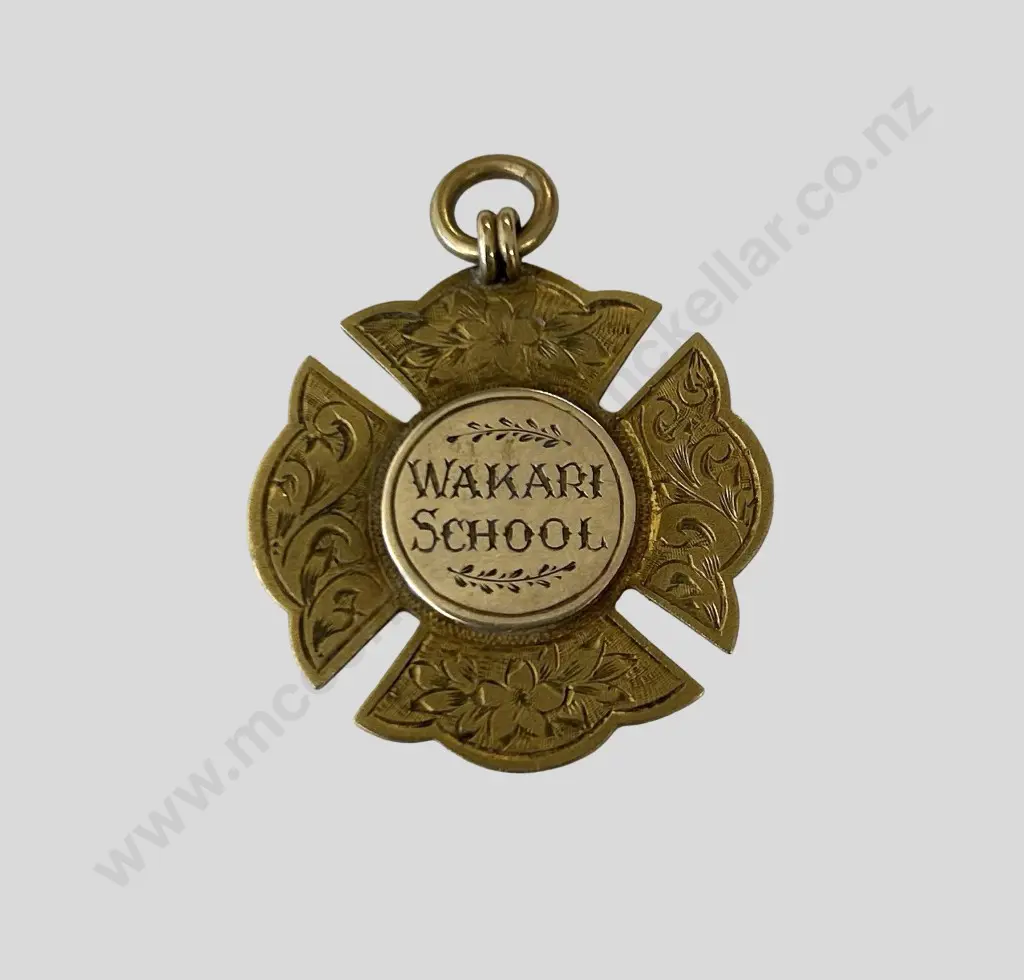 9ct Gold Wakari School Dux Medal, TW6.6gms Image 1++