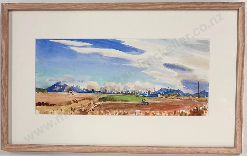 A.A Deans - Pastoral Scene, watercolour on paper, 118x410mm Image 1++