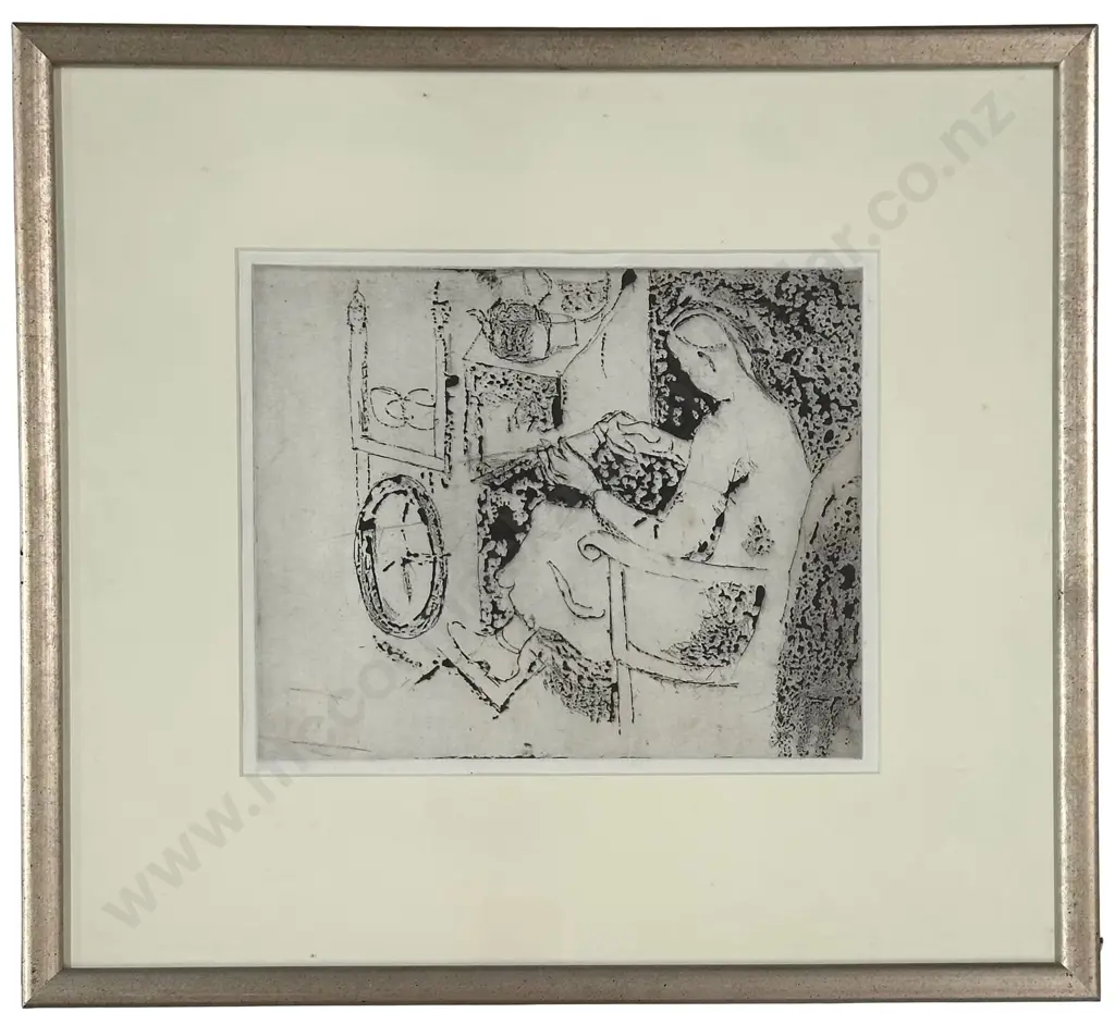 Olivia Spencer-Bower - Woman Spinning, ink and wash on paper, 240x300mm Image 1++