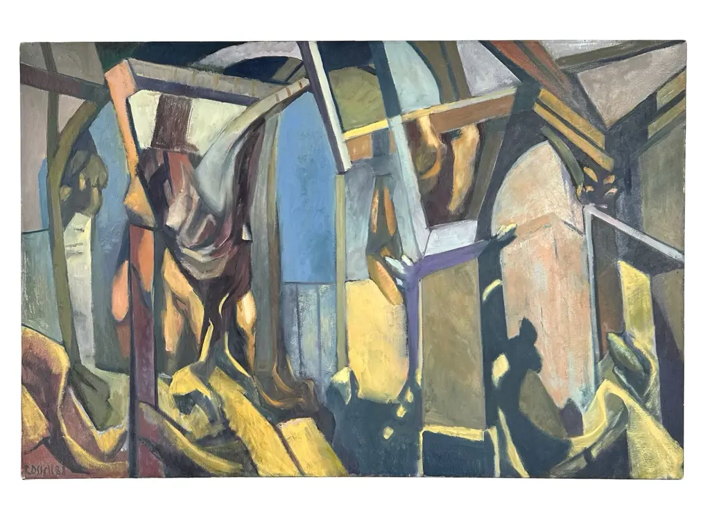 Mark Rossall - Figures, oil on canvas, 1988, 870x137mm Image 1++