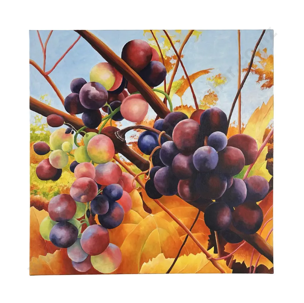 Rahel Brodi Sharrock - Grape Composition, acrylic on canvas, 760x760mm Image 1++