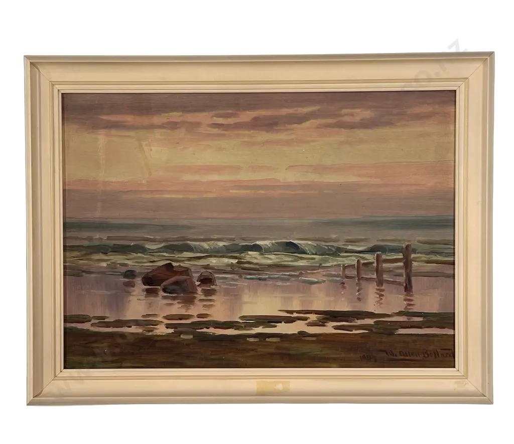 W Allen Bollard - Sunrise at St Kilda, 1939, 370x520mm Image 1++