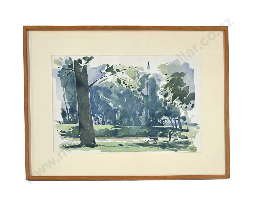 Ben Woollcombe - Hampstead Ponds, London, 1986, watercolour on paper 350x540mm Image 1++