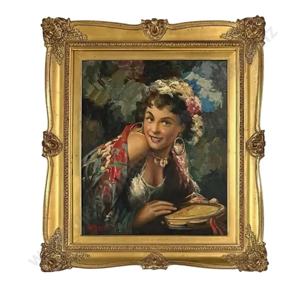 A Bisile - Gypsy Woman, oil on canvas, 580x490mm Image 1++