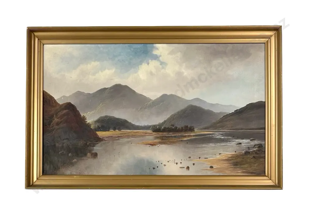 TR Attwood - Waimakariri River, oil, 440x740mm  Image 1++