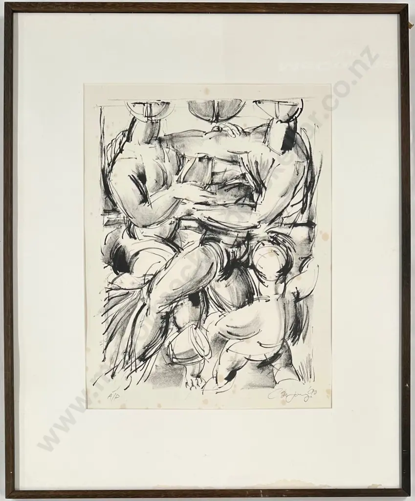 Chris de Jong - Figure Study, 1990, A/P on paper, 450x380mm Image 1++