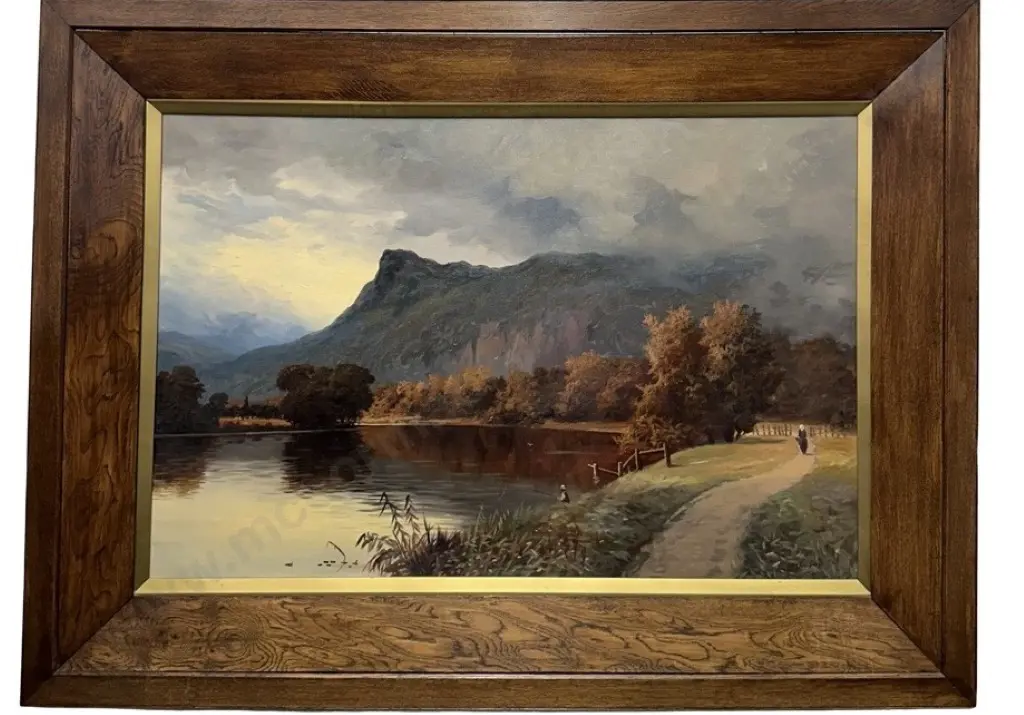 E.W Christmas - Fishing on the River, oil on canvas, 690x1055mm Image 1++