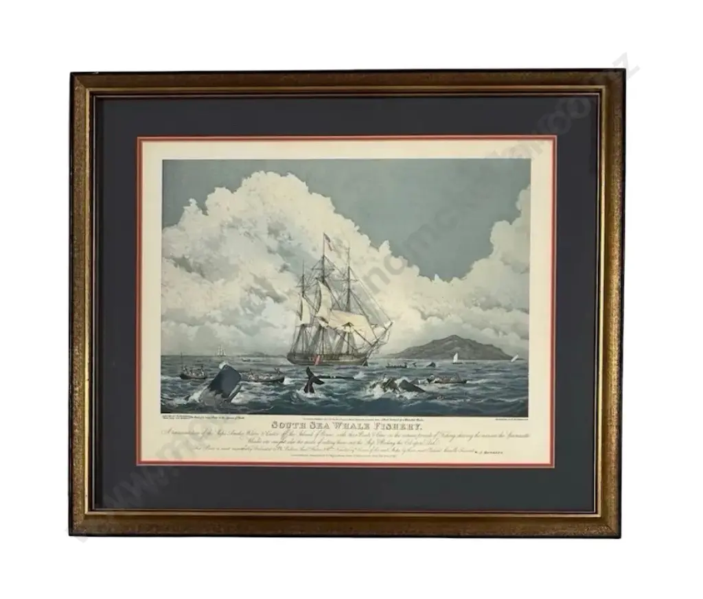 W. J. Huggins Marine Painted to His Majesty, South Sea Whale Fishery, 1825, print 455x590mm Image 1++