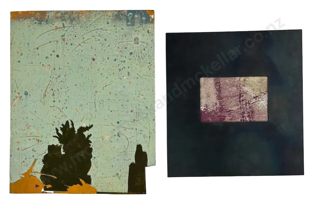 Kara Burrowes - Untitled, 2023, cotton, iron & board, 320x300mm, Gareth Brighton - Untitled, 2015, mixed media, 405x305m Image 1++