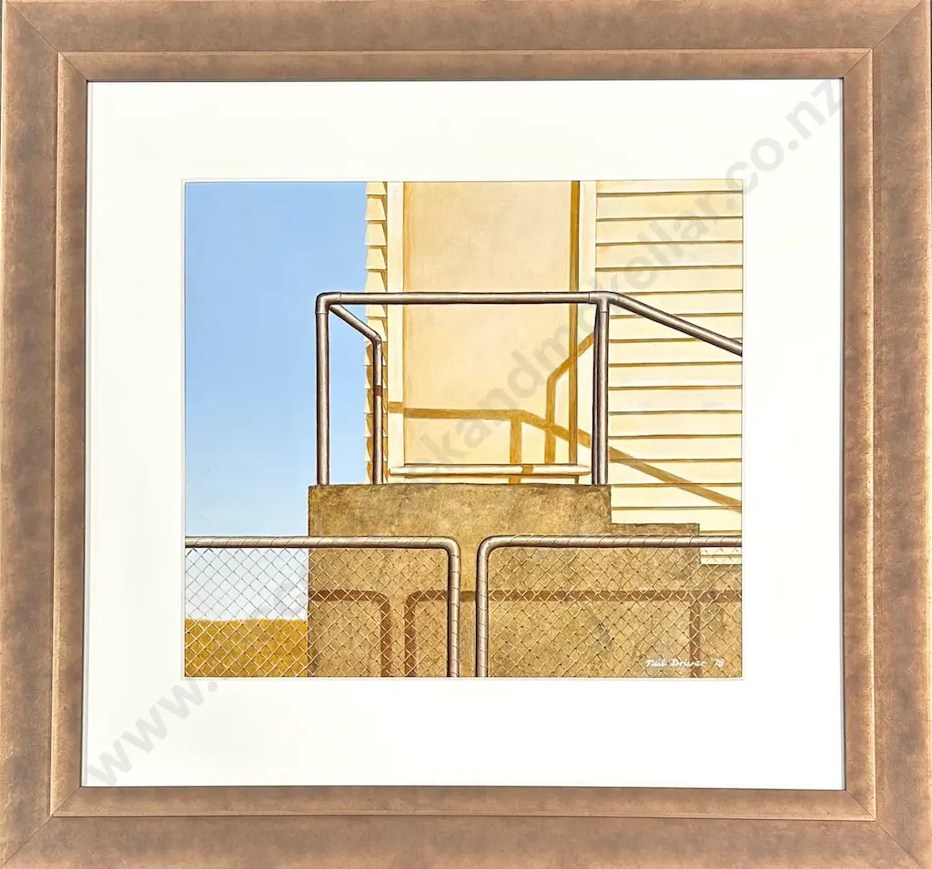 Neil Driver - Gate and Rails, 1979, acrylic on board, 415x530mm Image 1++
