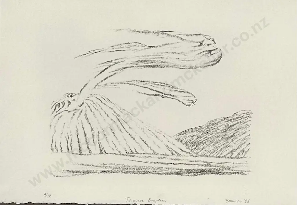 Tony Fomison - Tarawera Eruption,  lithograph on paper 8/12, 330x 470cm r Image 1++