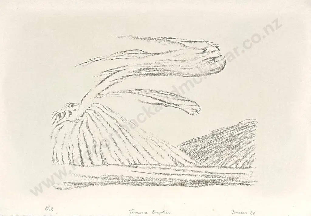 Tony Fomison - Tarawera Eruption,  lithograph on paper 8/12, 330x 470cm r Image 1++